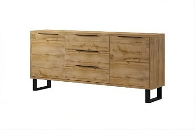 Arte Halle 25 Sideboard Cabinet In Oak Wotan W2000mm H800mm D450mm - Spacious Design With Drawers - image 1