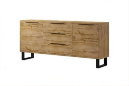 Arte Halle 25 Sideboard Cabinet In Oak Wotan W2000mm H800mm D450mm - Spacious Design With Drawers - thumbnail 1