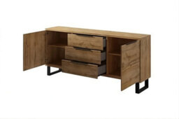 Arte Halle 25 Sideboard Cabinet In Oak Wotan W2000mm H800mm D450mm - Spacious Design With Drawers - thumbnail 2