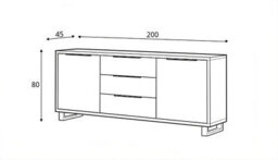 Arte Halle 25 Sideboard Cabinet In Oak Wotan W2000mm H800mm D450mm - Spacious Design With Drawers - thumbnail 3