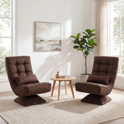 Swivel Gaming Floor Chair Folding Meditating Lounger With Adjustable Backrest - thumbnail 3