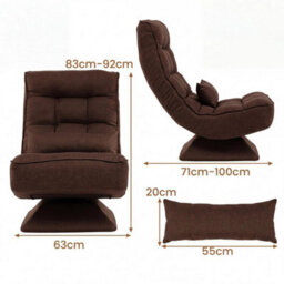 Swivel Gaming Floor Chair Folding Meditating Lounger With Adjustable Backrest - thumbnail 2