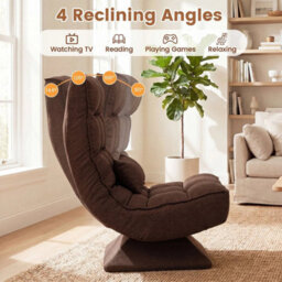 Swivel Gaming Floor Chair Folding Meditating Lounger With Adjustable Backrest - thumbnail 4