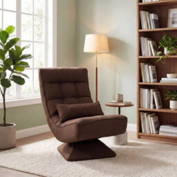 Swivel Gaming Floor Chair Folding Meditating Lounger With Adjustable Backrest - thumbnail 6
