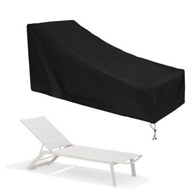 Garden Sun Lounger Cover, 210D Folding Dustproof And Waterproof Polyester - 210 X 75 80 Cm, Black - image 1