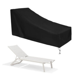 Garden Sun Lounger Cover, 210D Folding Dustproof And Waterproof Polyester - 210 X 75 80 Cm, Black - thumbnail 1