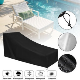 Garden Sun Lounger Cover, 210D Folding Dustproof And Waterproof Polyester - 210 X 75 80 Cm, Black - thumbnail 3