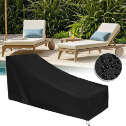 Garden Sun Lounger Cover, 210D Folding Dustproof And Waterproof Polyester - 210 X 75 80 Cm, Black - thumbnail 5