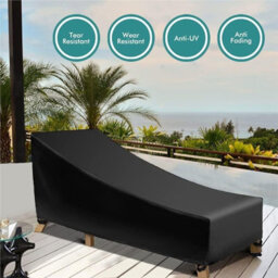 Garden Sun Lounger Cover, 210D Folding Dustproof And Waterproof Polyester - 210 X 75 80 Cm, Black - thumbnail 4