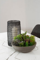 Orsina Cylindrical Black Lantern, Elegant Iron Wireframe Black Candle Holder, Indoor Outdoor Decor With Glass Shade - thumbnail 2