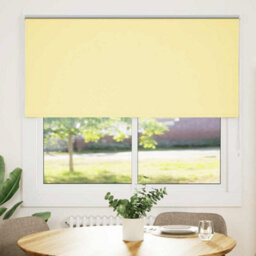 Berkfield Roller Blind Blackout Yellow 145X175 Cm Fabric Width 141.6 Cm Polyester - thumbnail 2