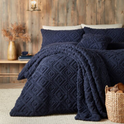 Fusion Geo Fleece Navy Super Soft Fleece & Sherpa Throw - thumbnail 2