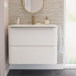 GoodHome Nevado Matt White Wall-Mounted Vanity Unit & Basin Set (W)800mm (H)600mm - thumbnail 7