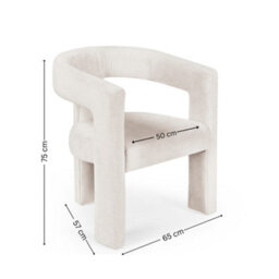 Oakham Dorella Premium Cream Chenille Upholstered Dining Chair - thumbnail 5