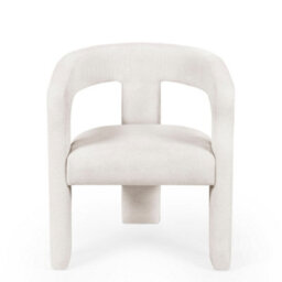 Oakham Dorella Premium Cream Chenille Upholstered Dining Chair - thumbnail 2