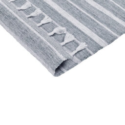Beliani Aurora Area Rug 80 X 150 Cm, Light Grey Stripe, Handwoven Recycled Materials - thumbnail 6