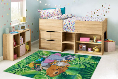 RugsX Bambino 2651 Washing Carpet Animals, Jungle For Children Anti-Slip - Green Brown 80X150 Cm - image 1