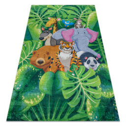 RugsX Bambino 2651 Washing Carpet Animals, Jungle For Children Anti-Slip - Green Brown  80X150 Cm - thumbnail 4