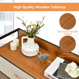 Costway 7-Drawer Dresser Tower 3-Tier Chest Of Drawers Clothes Drawer Cabinet W/ Foldable Fabric Drawers & Wooden Top - thumbnail 6