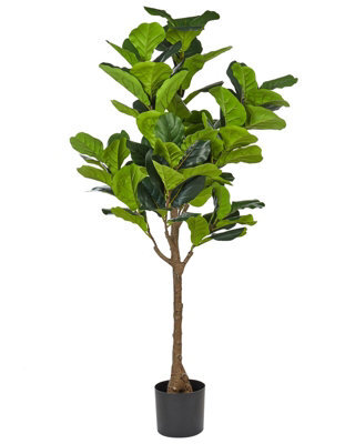 Wyld And Coco Living Artificial Fig Tree 162 Cm - Gloss Green Leaves With Cement-Style Base - image 1