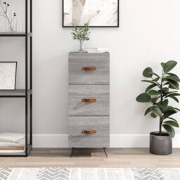 Berkfield Modern Sideboard Grey Sonoma 34.5X34X90 Cm Engineered Wood - thumbnail 2