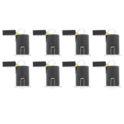 First Choice Lighting Set Of 8 Fire Bathroom Downlights - Chrome Ip65 Recessed Downlights - image 1
