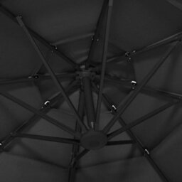 Walplus 4-Tier Garden Parasol With Aluminium Pole Black 3X3 M - thumbnail 6