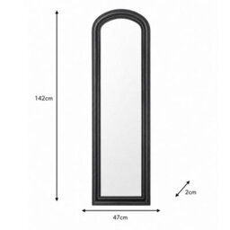 Melody Maison Full Length Black Leaner & Wall Mirror - 47Cm X 142Cm - thumbnail 7