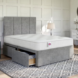 Divan Base Direct Wool Clay Platform Top Divan Bed Base Only 2Ft6 Small Single With 2 Drawers - thumbnail 1