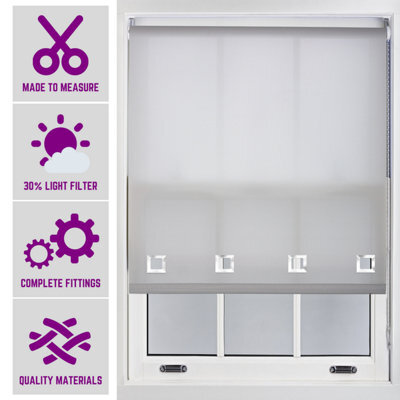 Furnished Daylight Roller Blind With Big Square Eyelets Free Cut Service - Grey (W)210Cm X (L)210Cm - image 1
