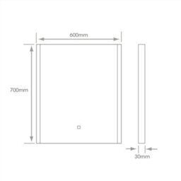 FNX Bathrooms Porto 600 X 700mm Tunable Led Bathroom Mirror With Shaver Socket, Dimmable & Demister Pad - thumbnail 2