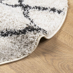 Berkfield Shaggy Rug Pamplona High Pile Modern Cream And Black Size  280 Cm - thumbnail 6