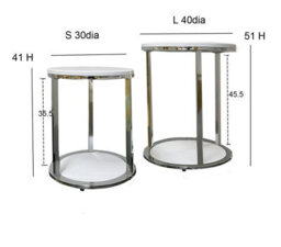 Aspect Furniture Terni Set Of 2 Tables, Glossy White Wooden Tops And Base - thumbnail 4