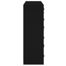 Berkfield Bookcase With Doors Black 136X37X109 Cm Engineered Wood - thumbnail 8