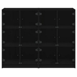 Berkfield Bookcase With Doors Black 136X37X109 Cm Engineered Wood - thumbnail 7