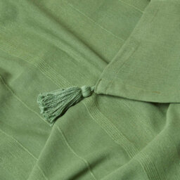 Homescapes Cotton Rajput Ribbed Dark Olive Throw, 150 X 200Cm - thumbnail 5