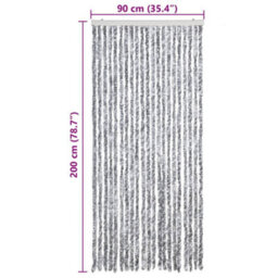 Vidaxl Insect Curtain White And Grey 90X200 Cm Chenille - thumbnail 7