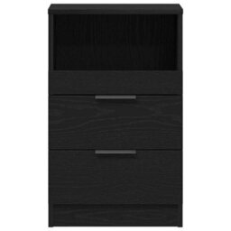 Berkfield Bedside Cabinets 2 Pcs Black Oak 40X35X65 Cm Engineered Wood - thumbnail 7