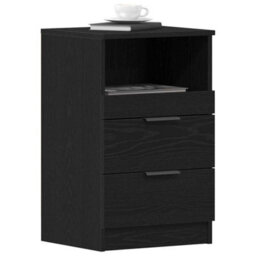 Berkfield Bedside Cabinets 2 Pcs Black Oak 40X35X65 Cm Engineered Wood - thumbnail 3