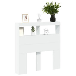 Berkfield Headboard Cabinet With Led White 100X17X102 Cm - thumbnail 5