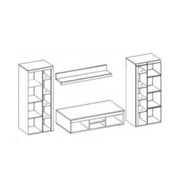Rumba Xl Living Room Wall Unit White With Led Lighting - thumbnail 5