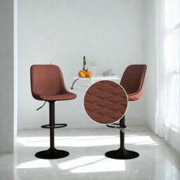 FURNOLD Set Of 2 Faux Leather Bar Stools With Footrest - thumbnail 6