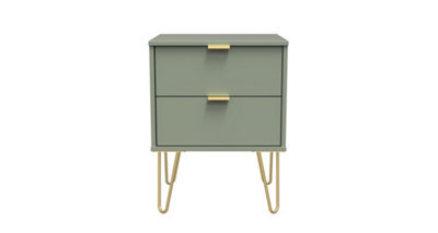 Fuji 2 Drawer Bedside Cabinet In Reed Green (Ready Assembled) - image 1
