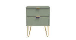 Fuji 2 Drawer Bedside Cabinet In Reed Green (Ready Assembled)