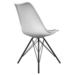Fusion Living Soho White And Dark Grey Plastic Dining Chair With Black Metal Legs - thumbnail 3