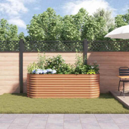 Berkfield Garden Raised Bed Brown 240 X 80 X 81 Cm Steel - thumbnail 4