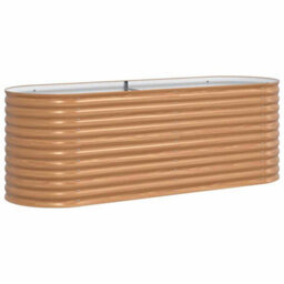 Berkfield Garden Raised Bed Brown 240 X 80 X 81 Cm Steel - thumbnail 2