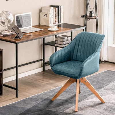 Costway Set Of 2 Swivel Accent Chair Ergonomic Armchairs Writing Desk Chairs - image 1
