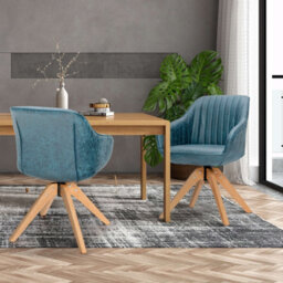 Costway Set Of 2 Swivel Accent Chair Ergonomic Armchairs Writing Desk Chairs - thumbnail 4