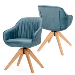 Costway Set Of 2 Swivel Accent Chair Ergonomic Armchairs Writing Desk Chairs - thumbnail 3